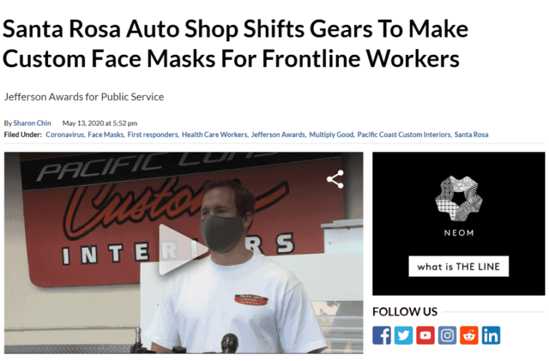 Santa Rosa Auto Shop Shifts Gears To Make Custom Face Masks Face For Frontline Workers